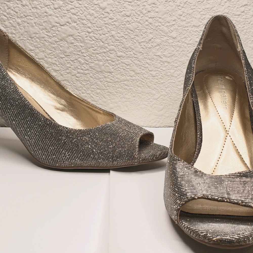 Gold high heels